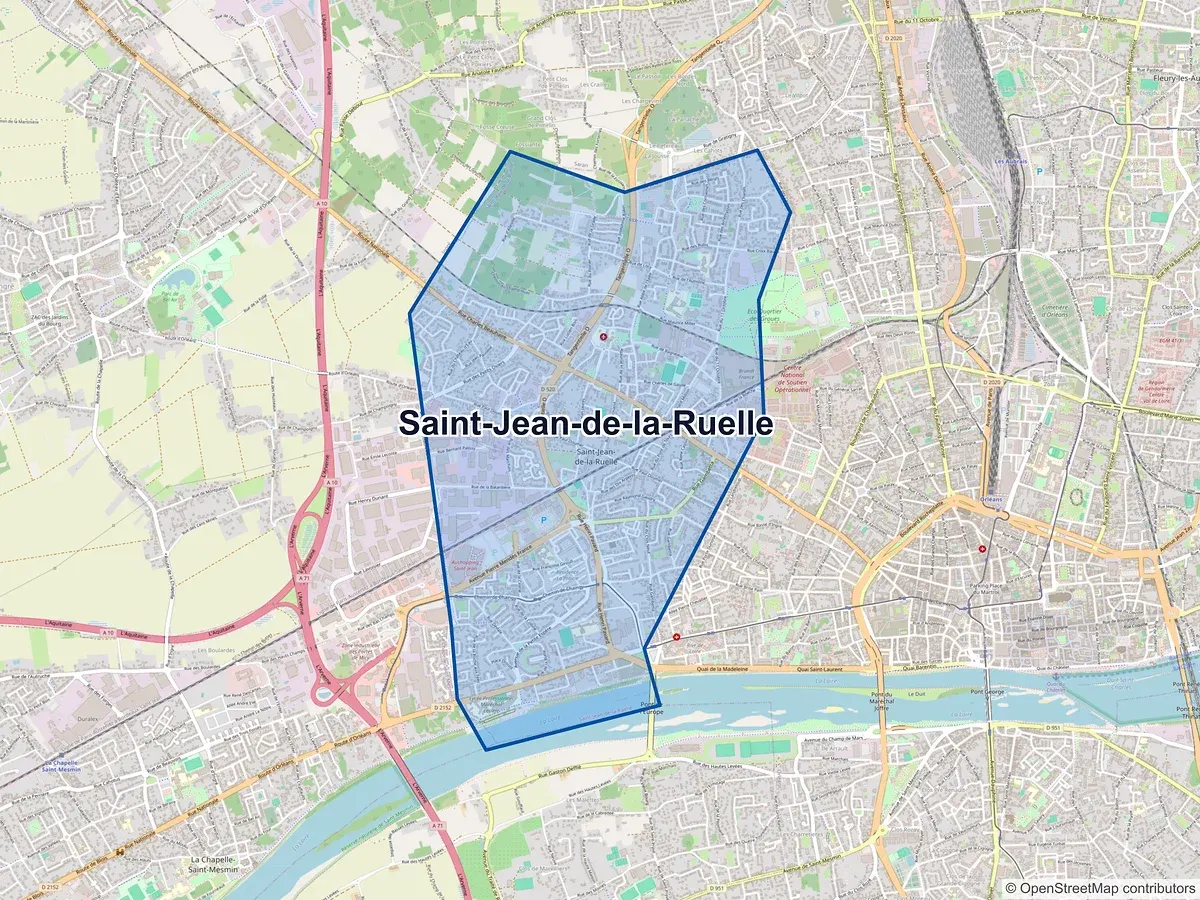 Carte de Saint-Jean-de-la-Ruelle (Loiret)
