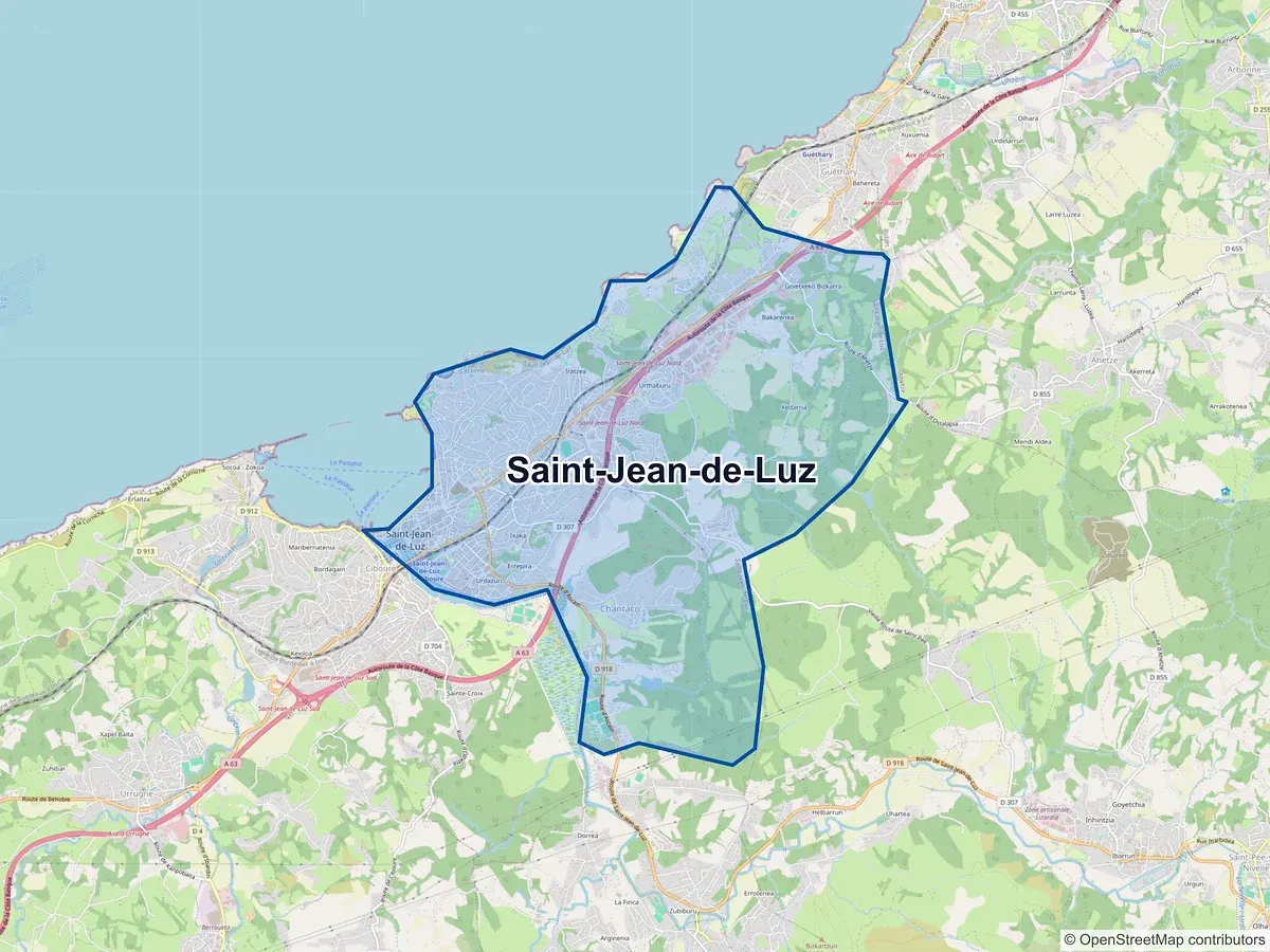 Carte de Saint-Jean-de-Luz (Pyrénées-Atlantiques)
