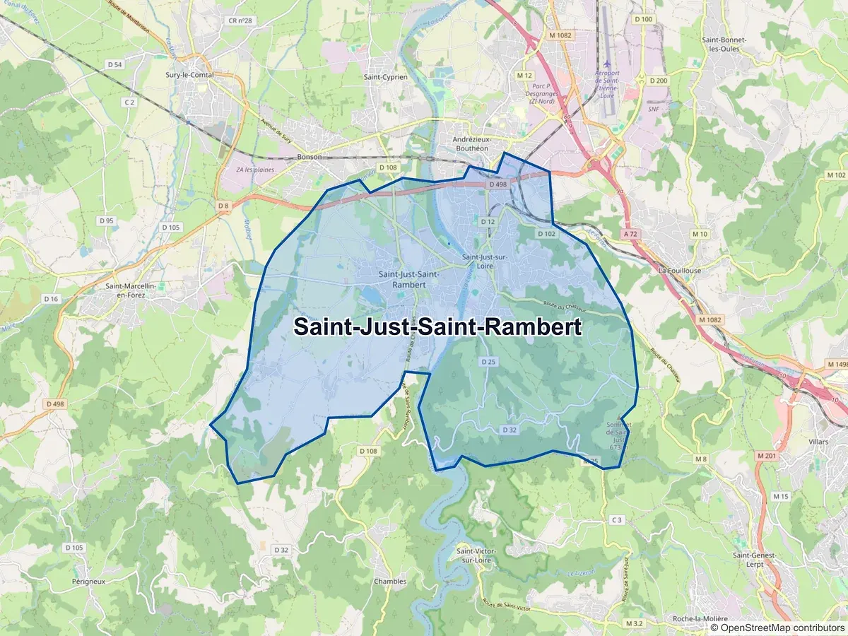 Carte de Saint-Just-Saint-Rambert (Loire)