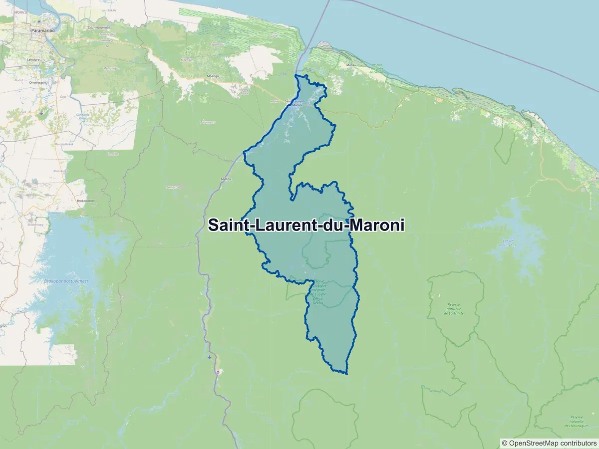 Carte de Saint-Laurent-du-Maroni (Guyane)