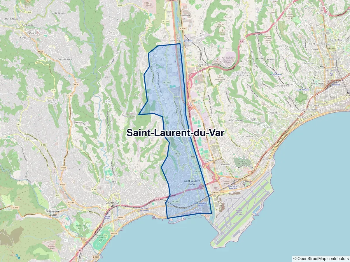 Carte de Saint-Laurent-du-Var (Alpes-Maritimes)