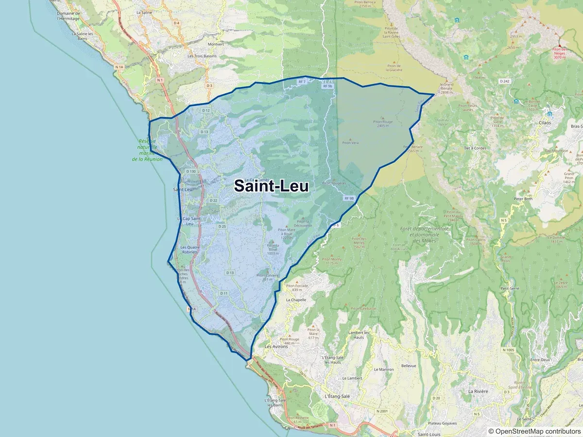 Carte de Saint-Leu (La Réunion)