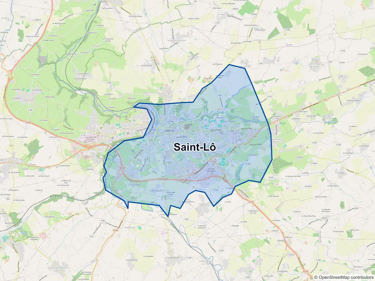 Carte de Saint-Lô (Manche)