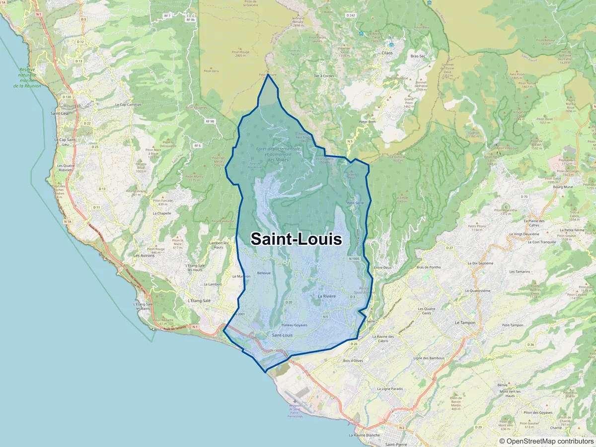 Carte de Saint-Louis (La Réunion)