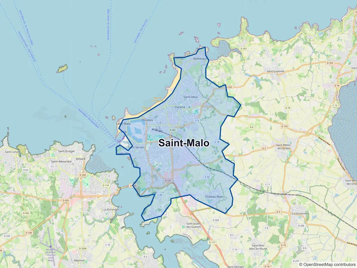 Carte de Saint-Malo (Ille-et-Vilaine)
