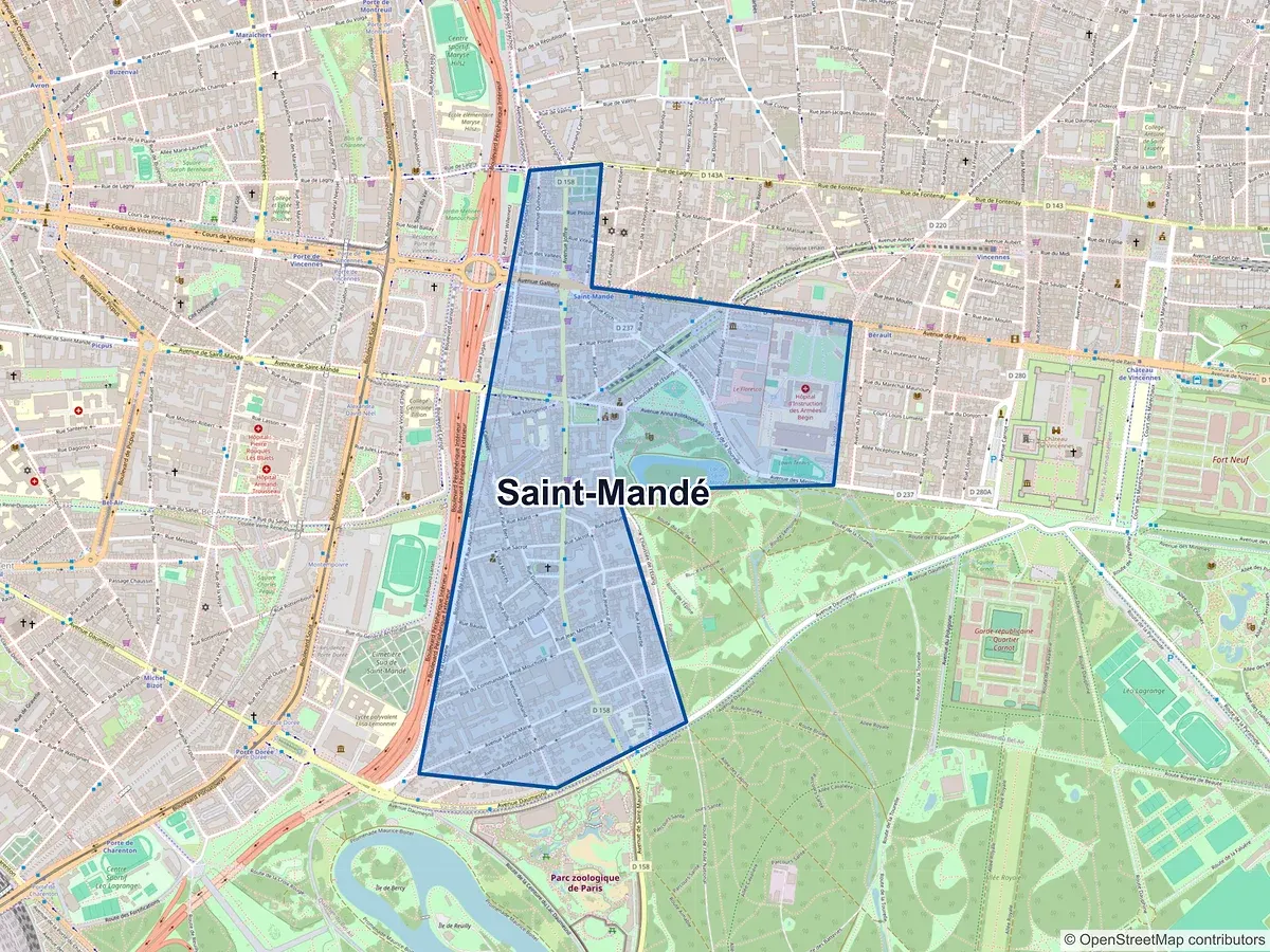 Carte de Saint-Mandé (Val-de-Marne)