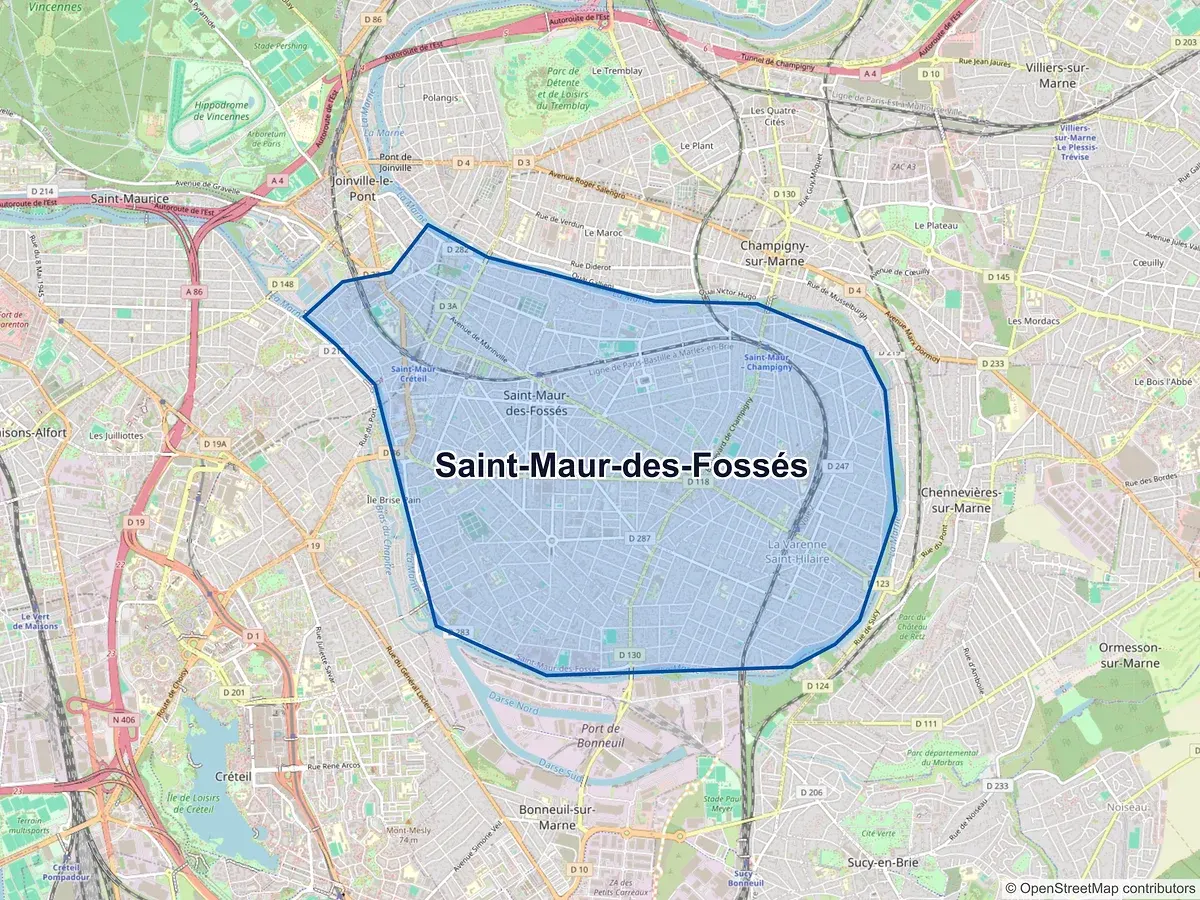 Carte de Saint-Maur-des-Fossés (Val-de-Marne)
