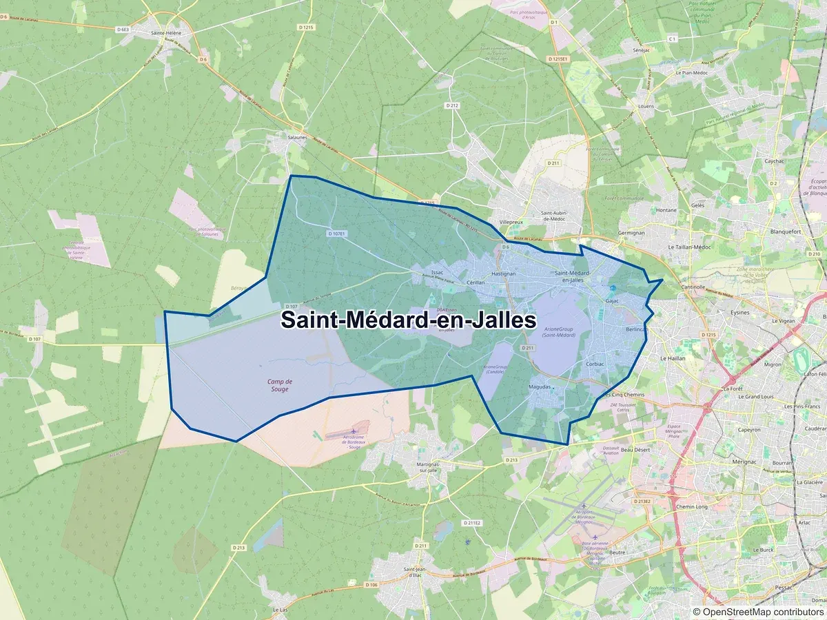 Carte de Saint-Médard-en-Jalles (Gironde)