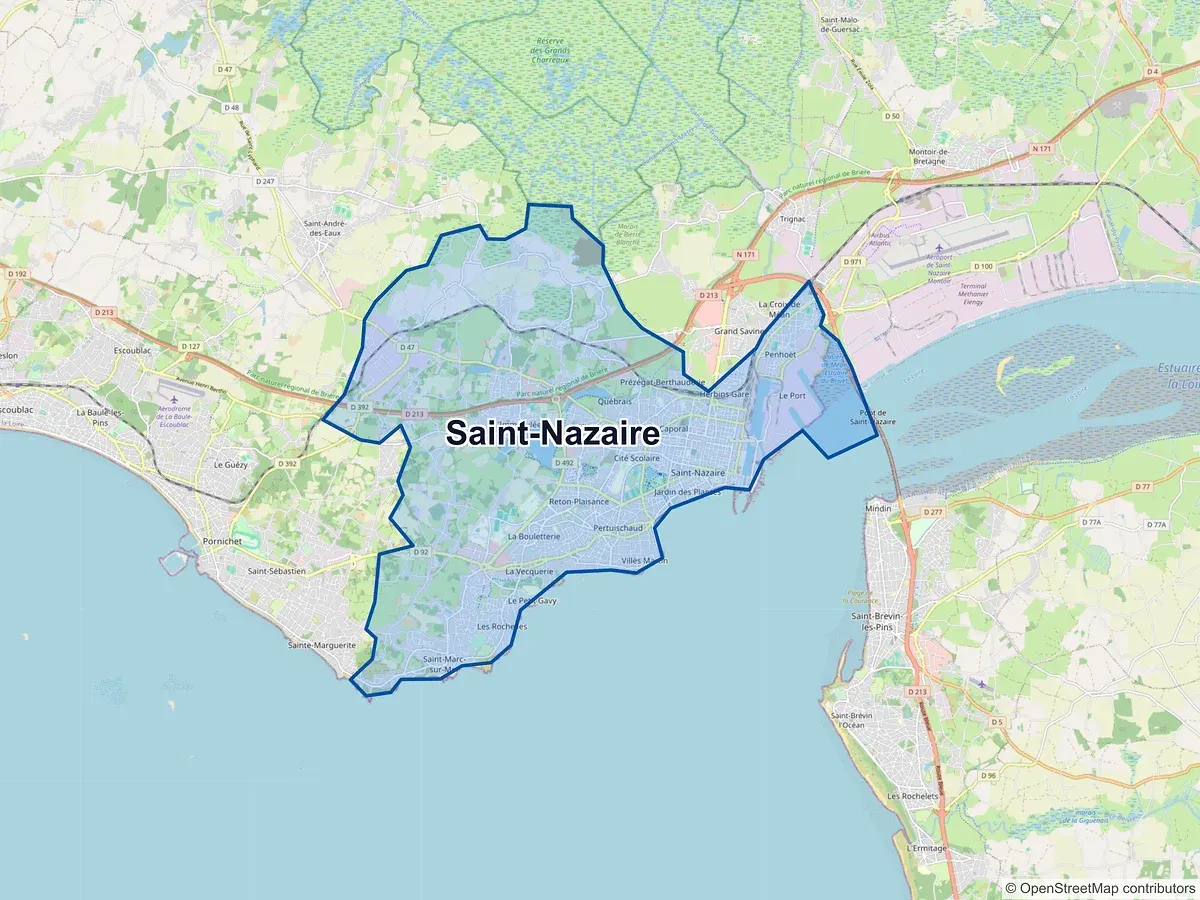 Carte de Saint-Nazaire (Loire-Atlantique)
