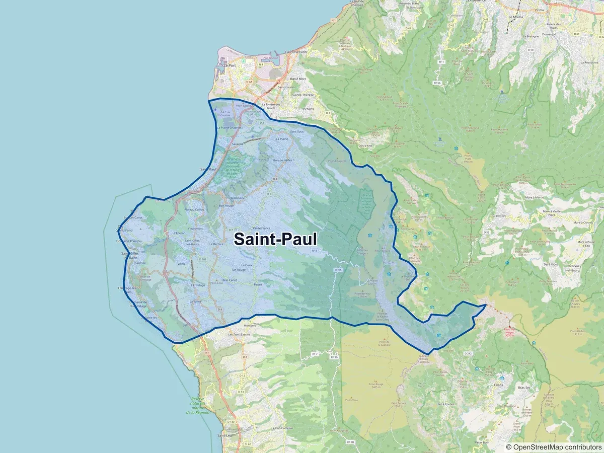 Carte de Saint-Paul (La Réunion)