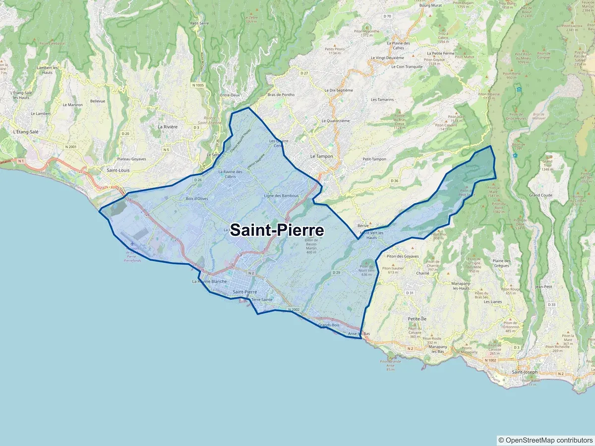 Carte de Saint-Pierre (La Réunion)