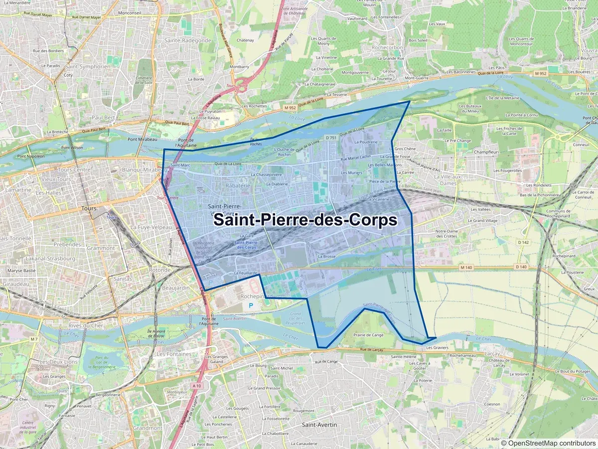 Carte de Saint-Pierre-des-Corps (Indre-et-Loire)