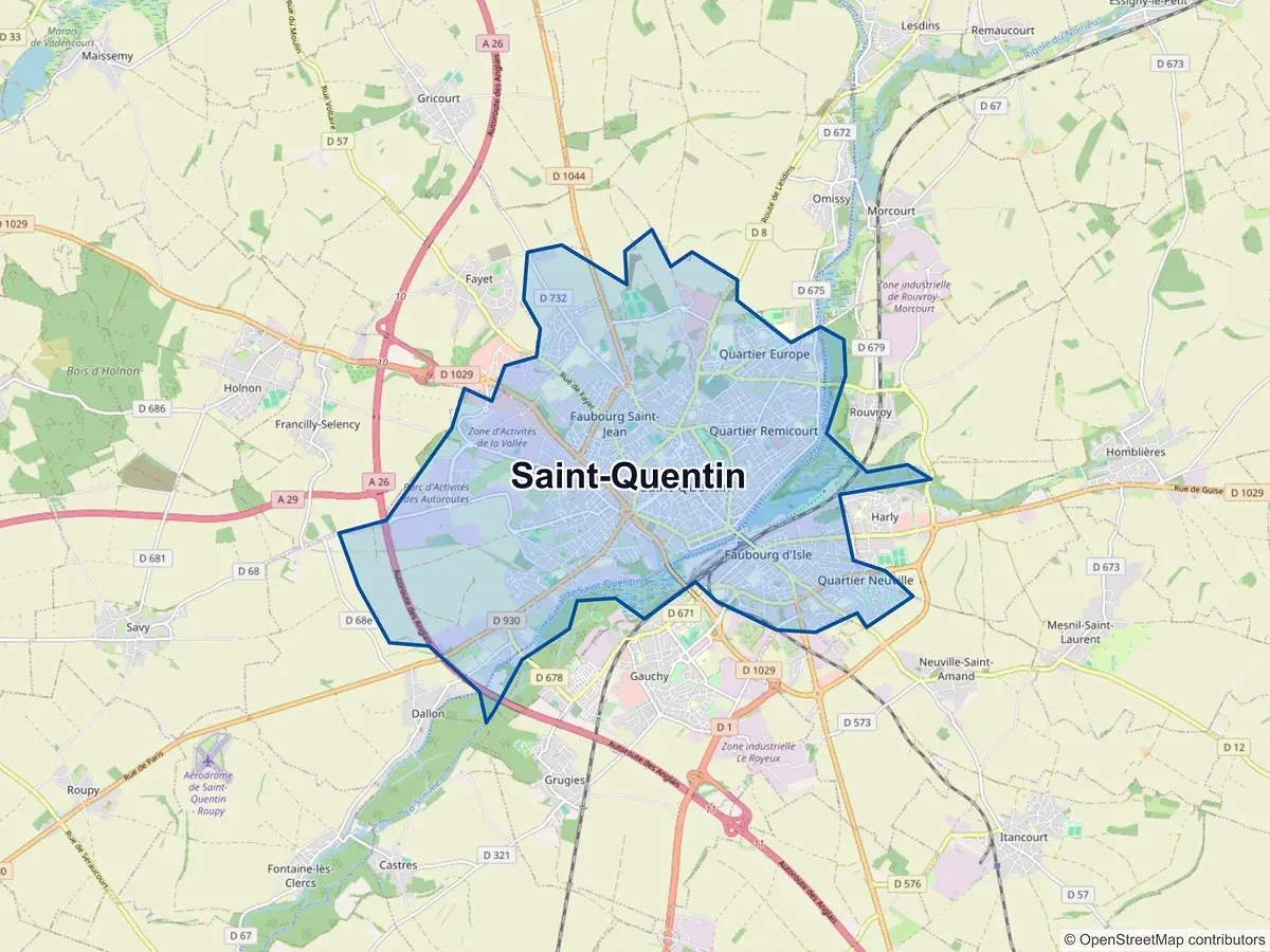 Carte de Saint-Quentin (Aisne)