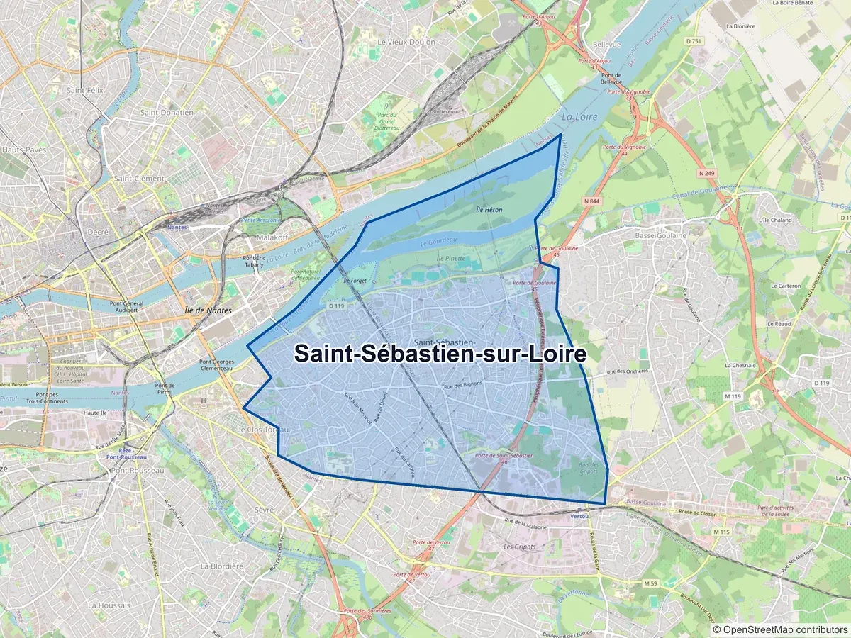 Carte de Saint-Sébastien-sur-Loire (Loire-Atlantique)