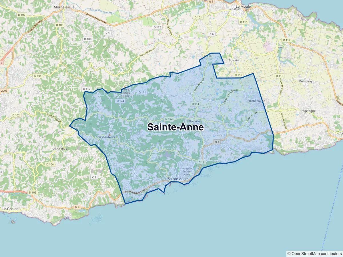 Carte de Sainte-Anne (Guadeloupe)