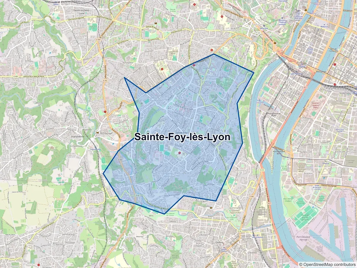 Carte de Sainte-Foy-lès-Lyon (Rhône)