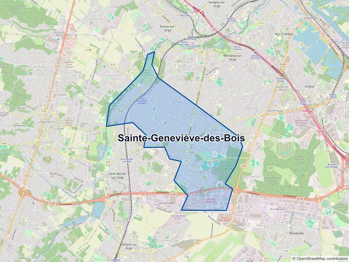 Carte de Sainte-Geneviève-des-Bois (Essonne)