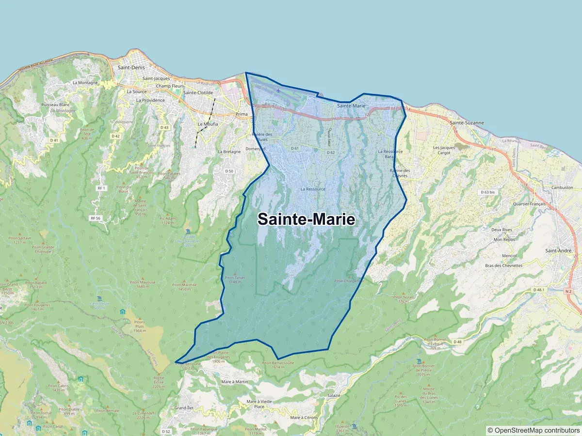Carte de Sainte-Marie (La Réunion)