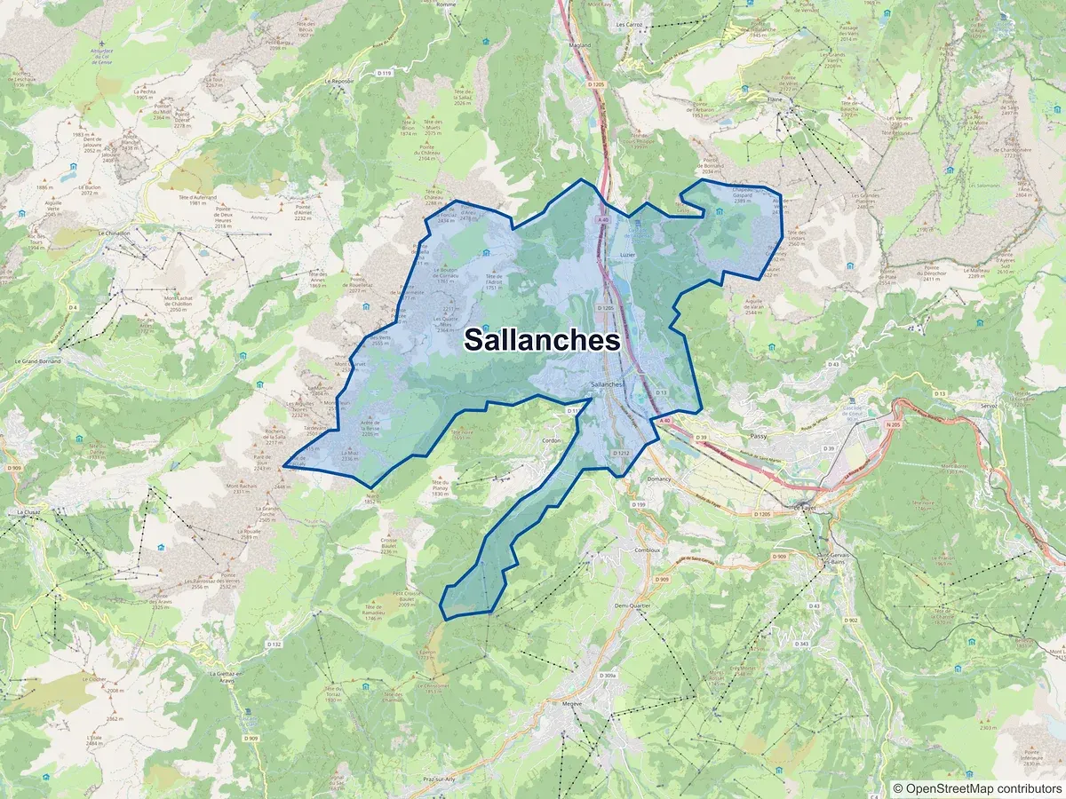 Carte de Sallanches (Haute-Savoie)