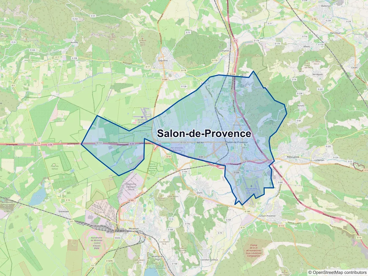 Carte de Salon-de-Provence (Bouches-du-Rhône)