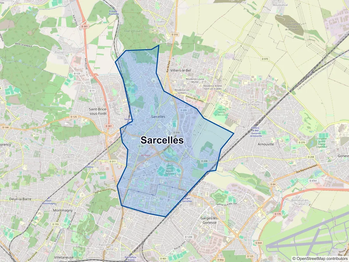 Carte de Sarcelles (Val-d'Oise)