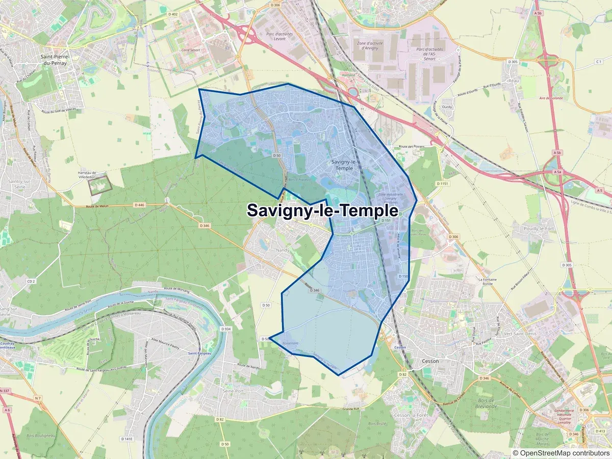Carte de Savigny-le-Temple (Seine-et-Marne)