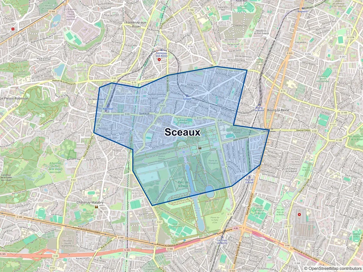 Carte de Sceaux (Hauts-de-Seine)