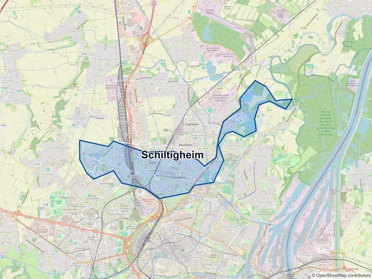 Carte de Schiltigheim (Bas-Rhin)