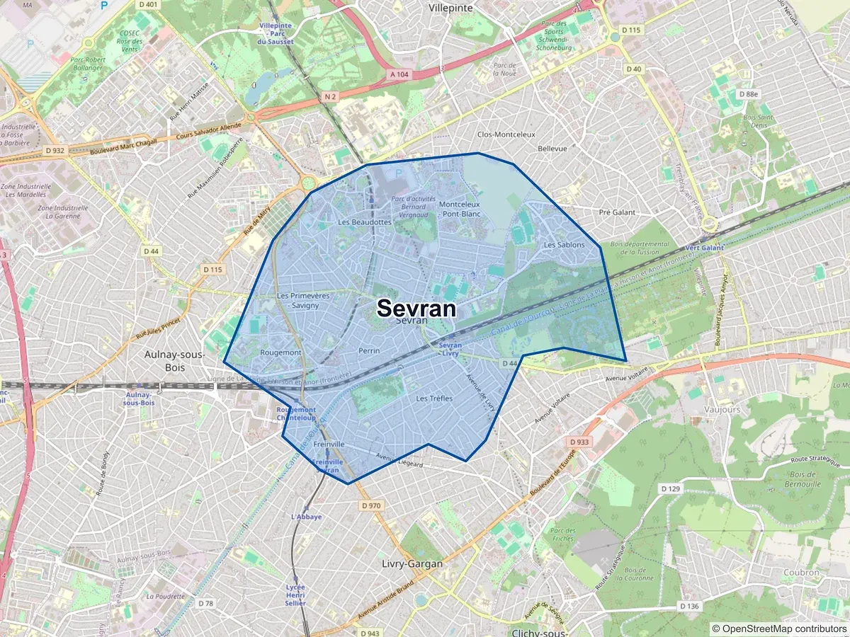 Carte de Sevran (Seine-Saint-Denis)