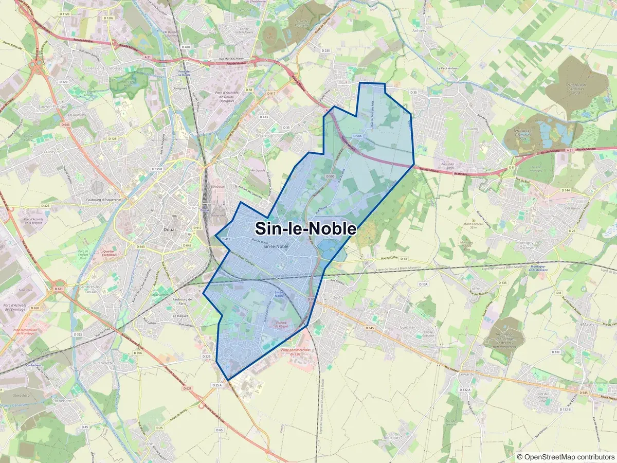 Carte de Sin-le-Noble (Nord)