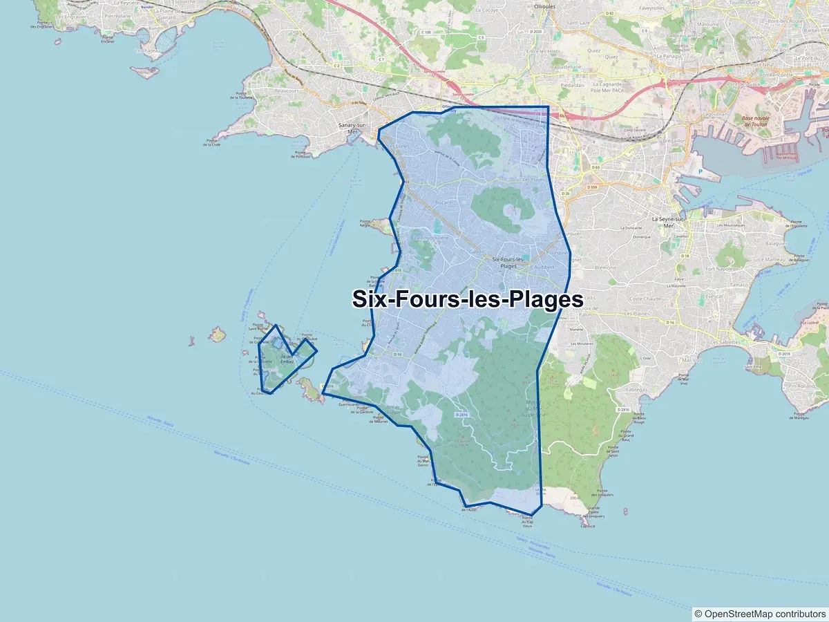 Carte de Six-Fours-les-Plages (Var)