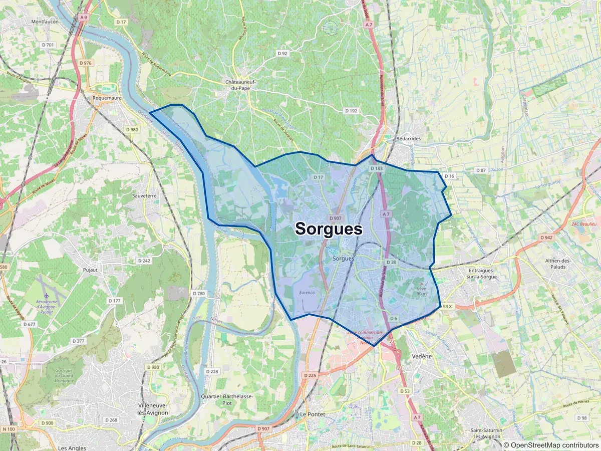 Carte de Sorgues (Vaucluse)