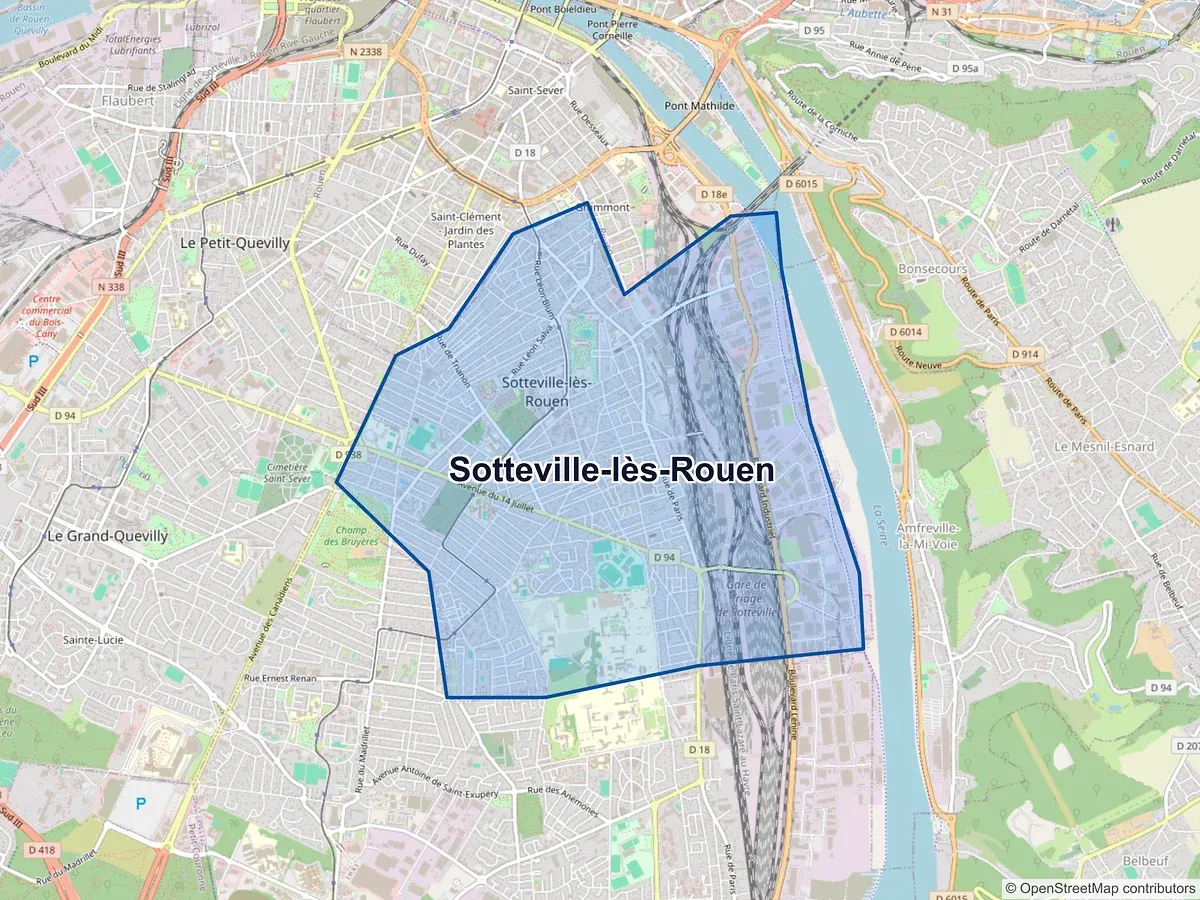 Carte de Sotteville-lès-Rouen (Seine-Maritime)