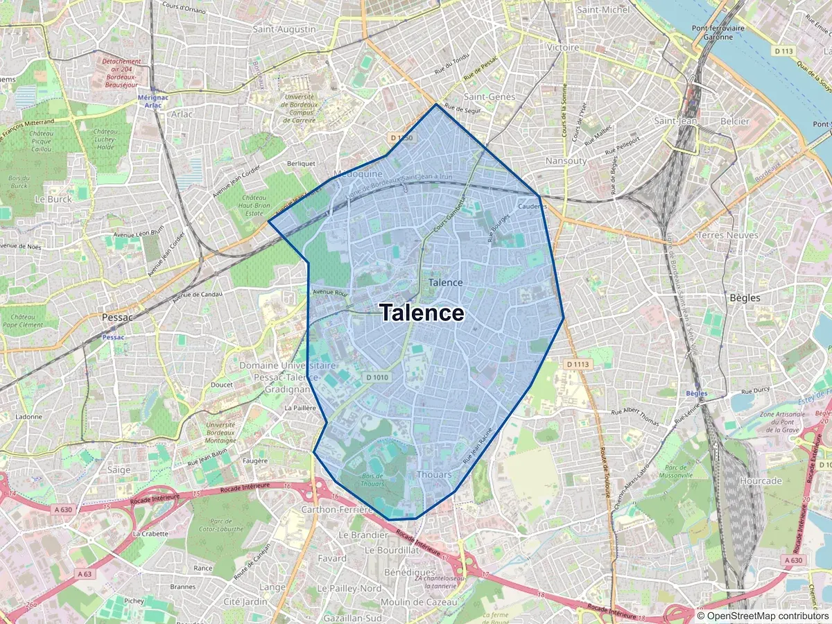 Carte de Talence (Gironde)