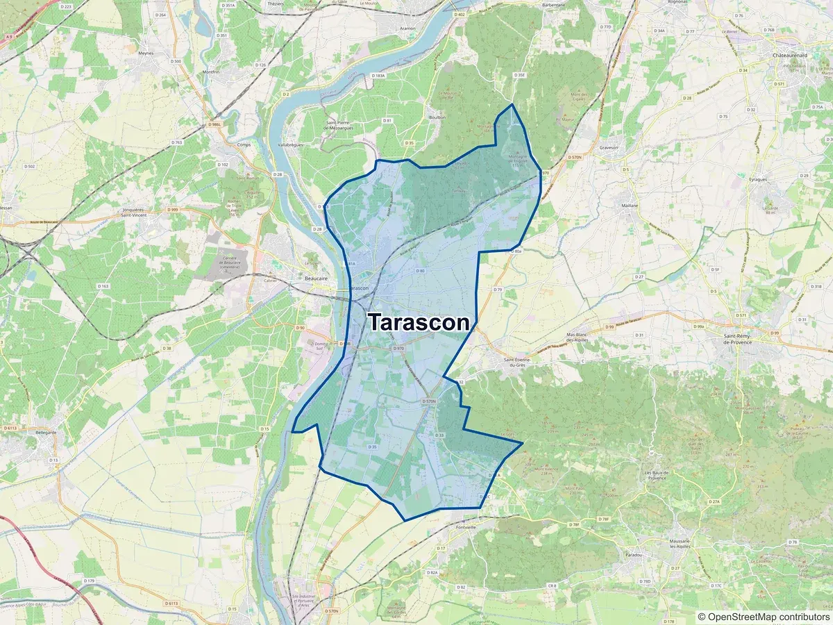 Carte de Tarascon (Bouches-du-Rhône)