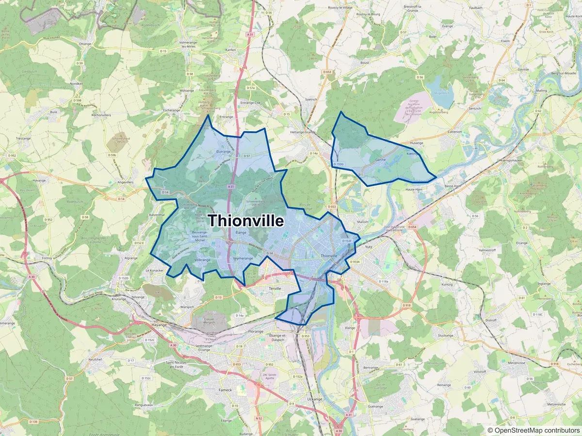 Carte de Thionville (Moselle)