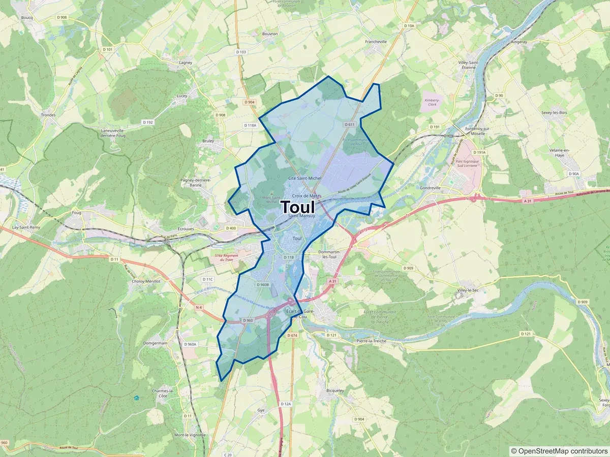 Carte de Toul (Meurthe-et-Moselle)