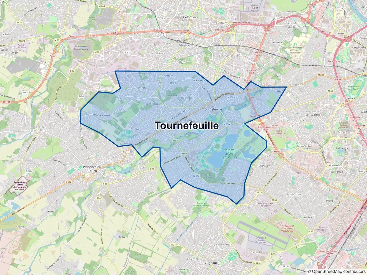 Carte de Tournefeuille (Haute-Garonne)