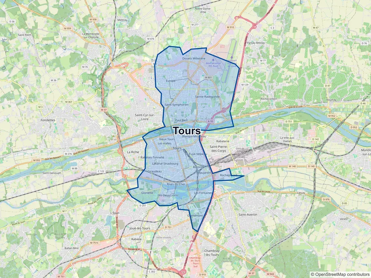 Carte de Tours (Indre-et-Loire)