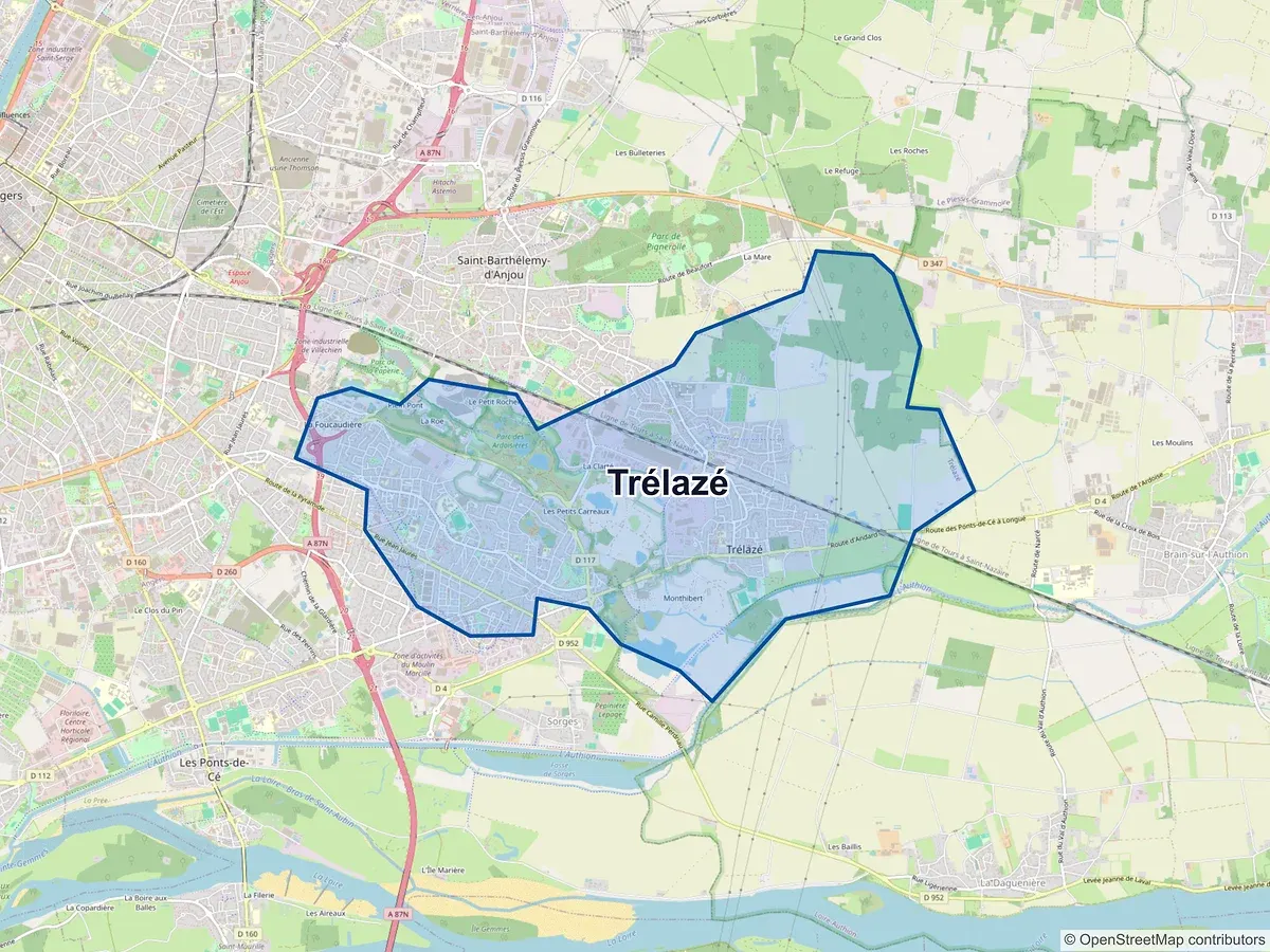 Carte de Trélazé (Maine-et-Loire)