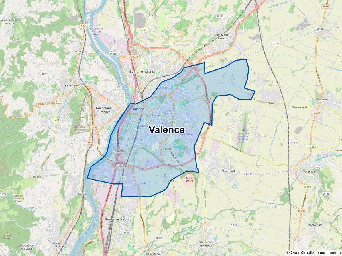 Carte de Valence (Drôme)