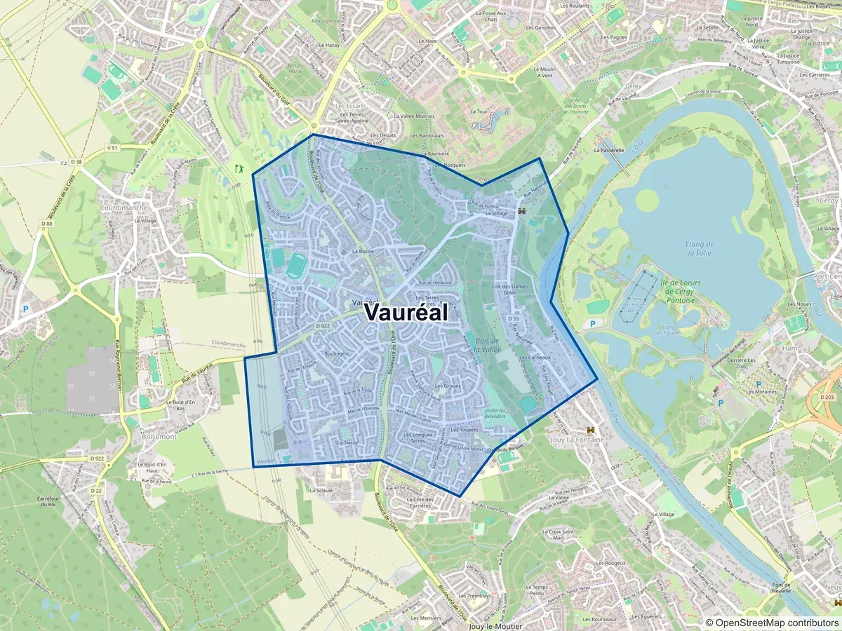 Carte de Vauréal (Val-d'Oise)