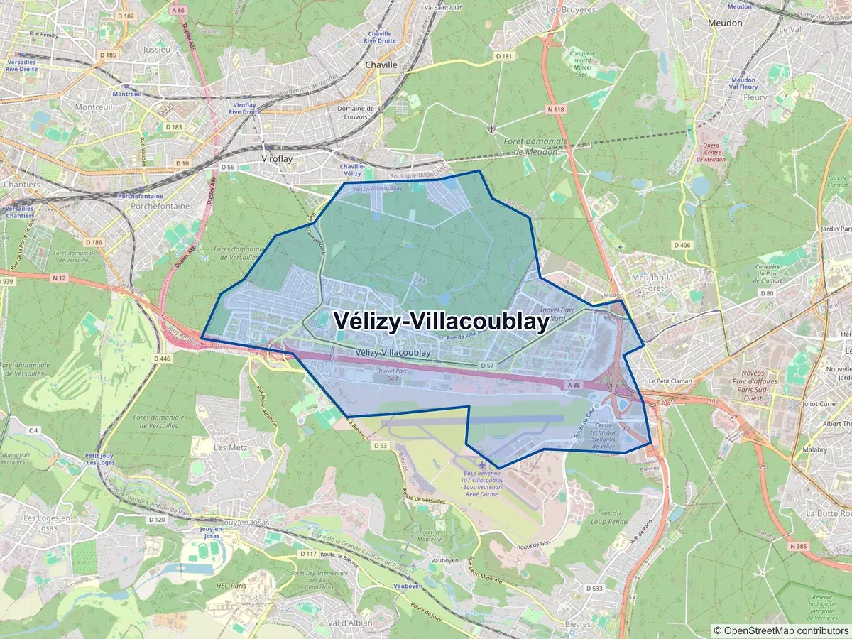 Carte de Vélizy-Villacoublay (Yvelines)