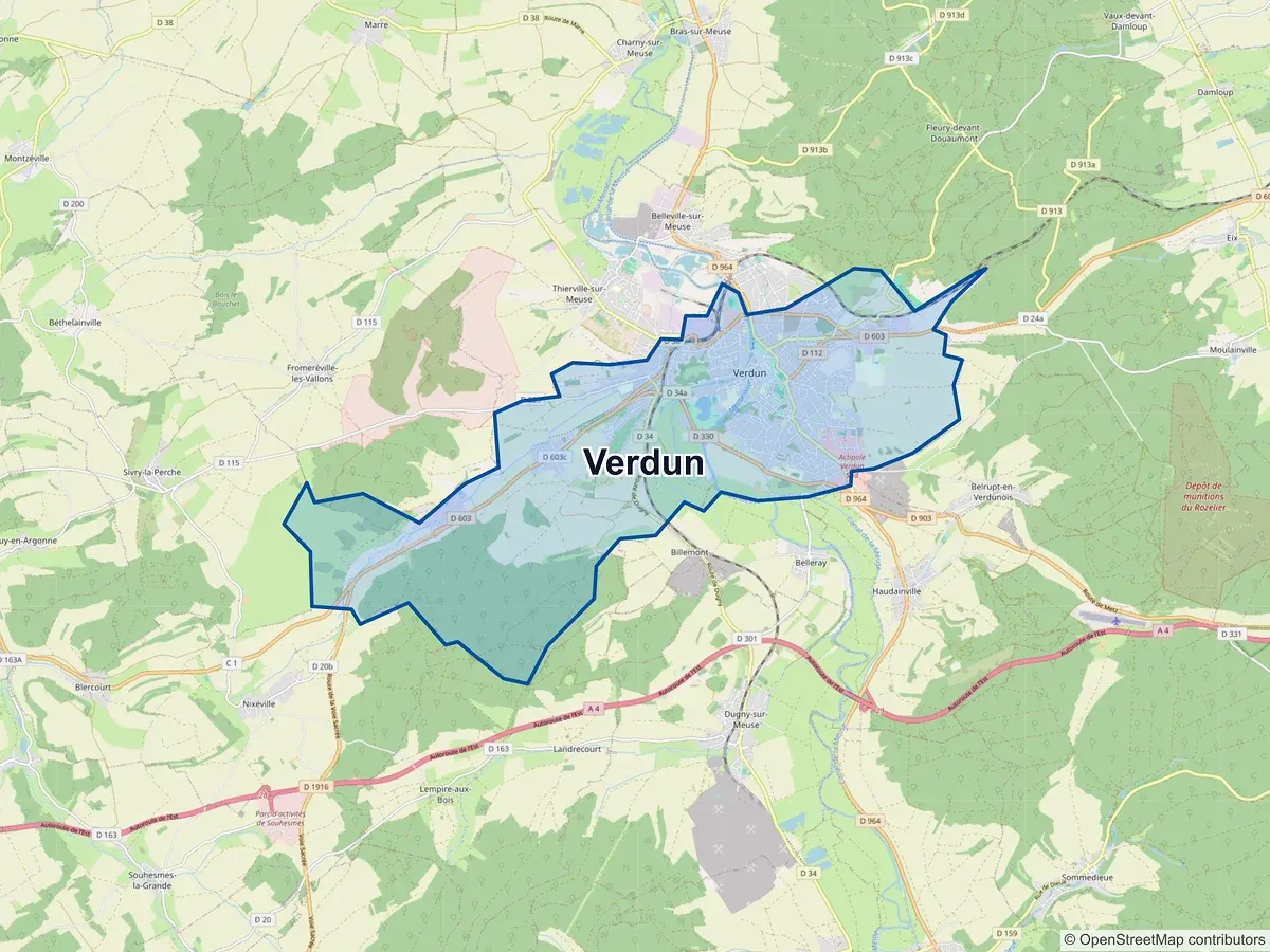 Carte de Verdun (Meuse)