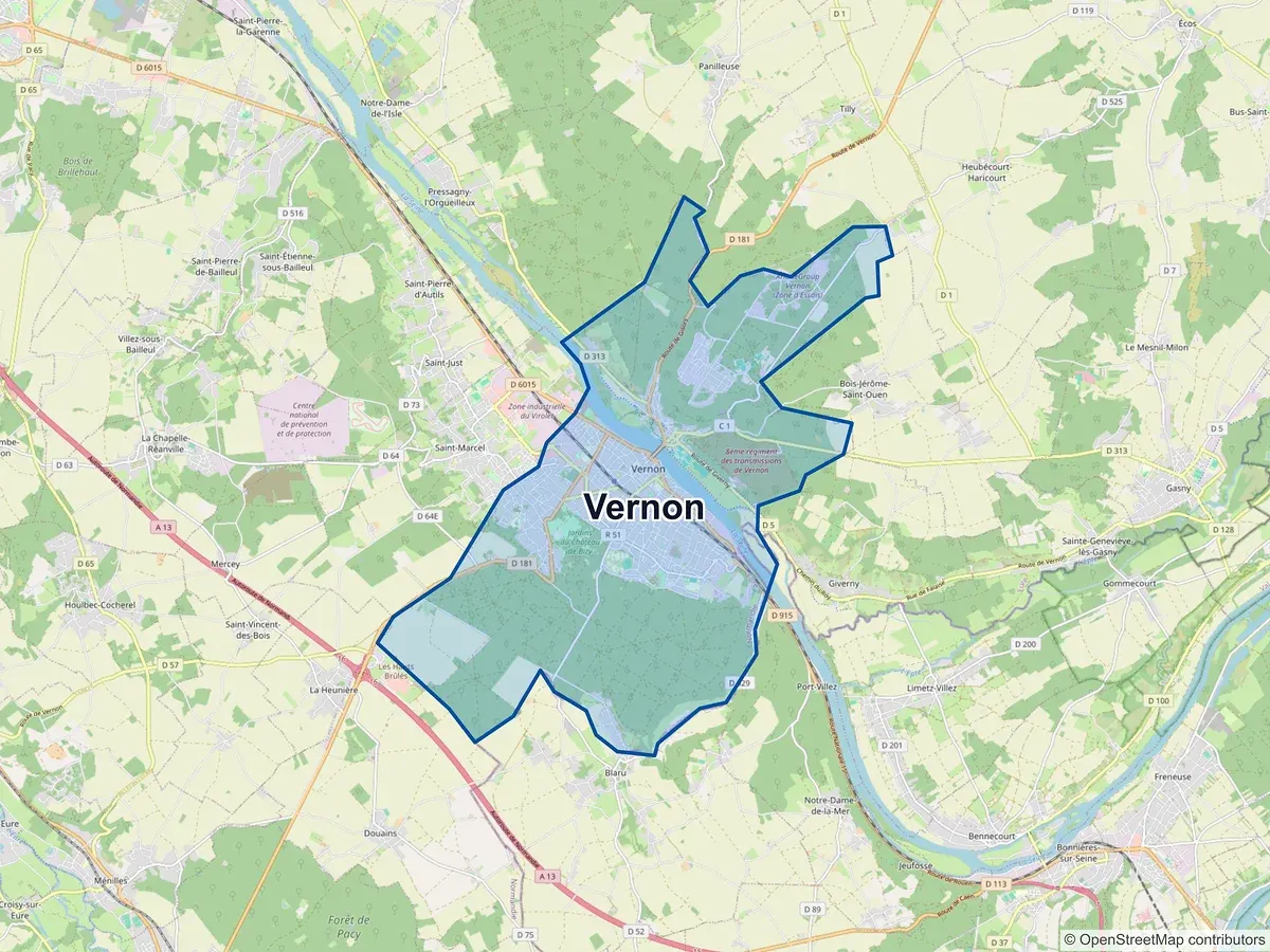 Carte de Vernon (Eure)