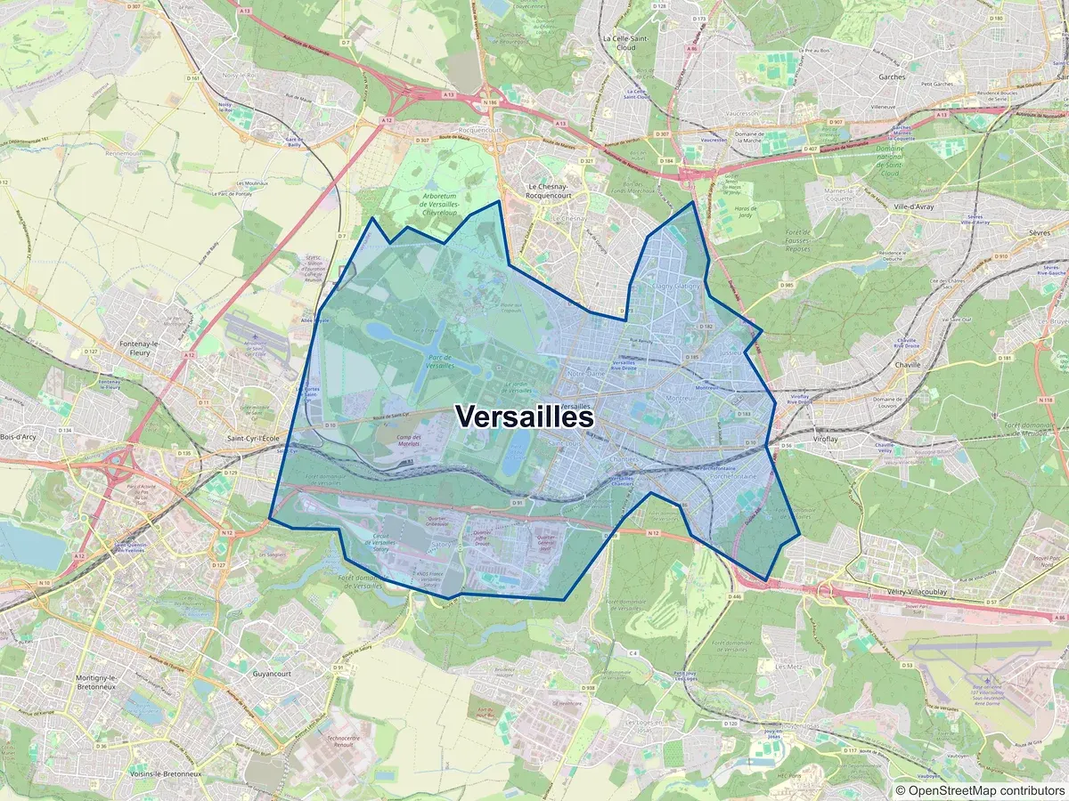 Carte de Versailles (Yvelines)