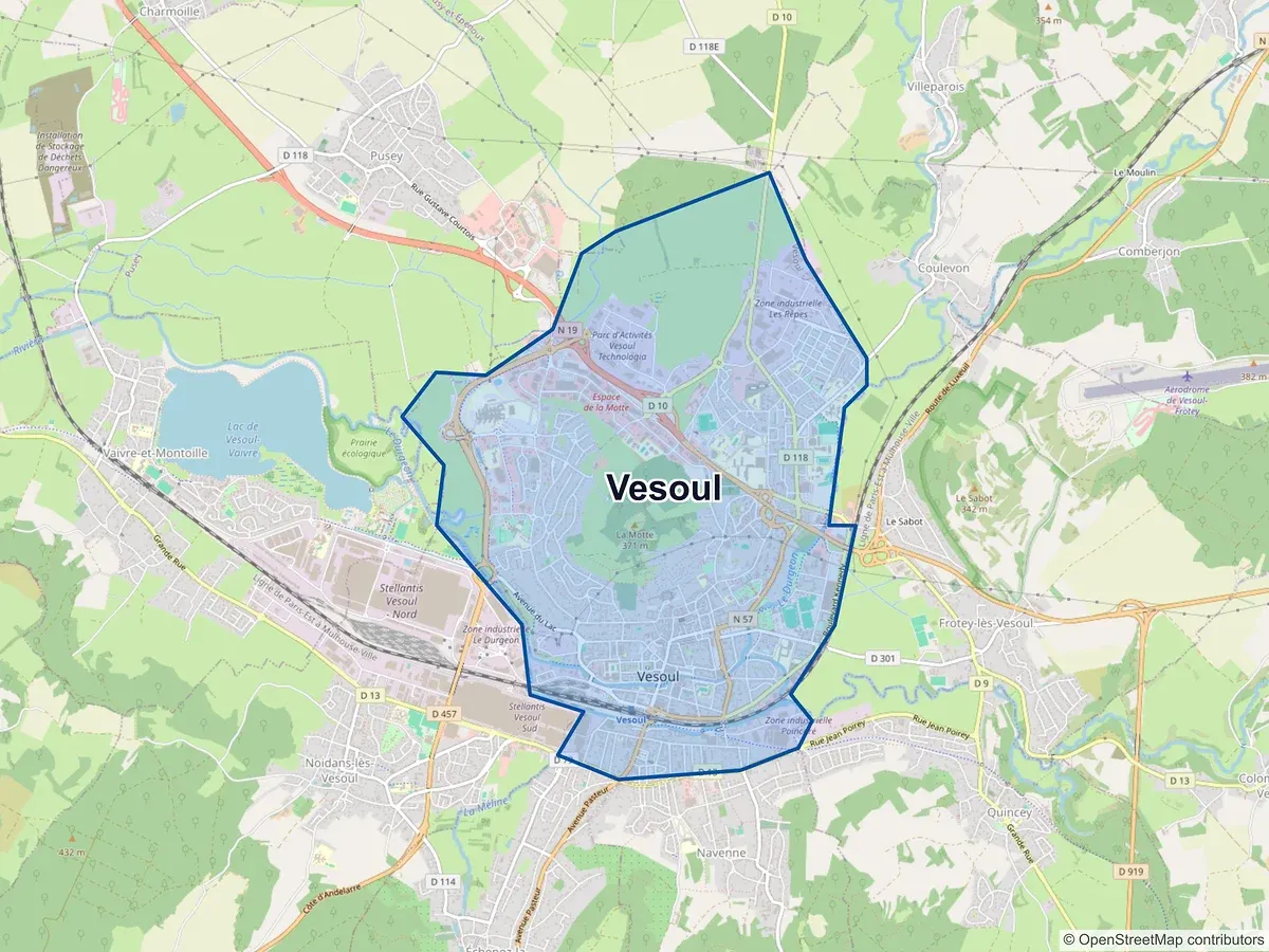 Carte de Vesoul (Haute-Saône)