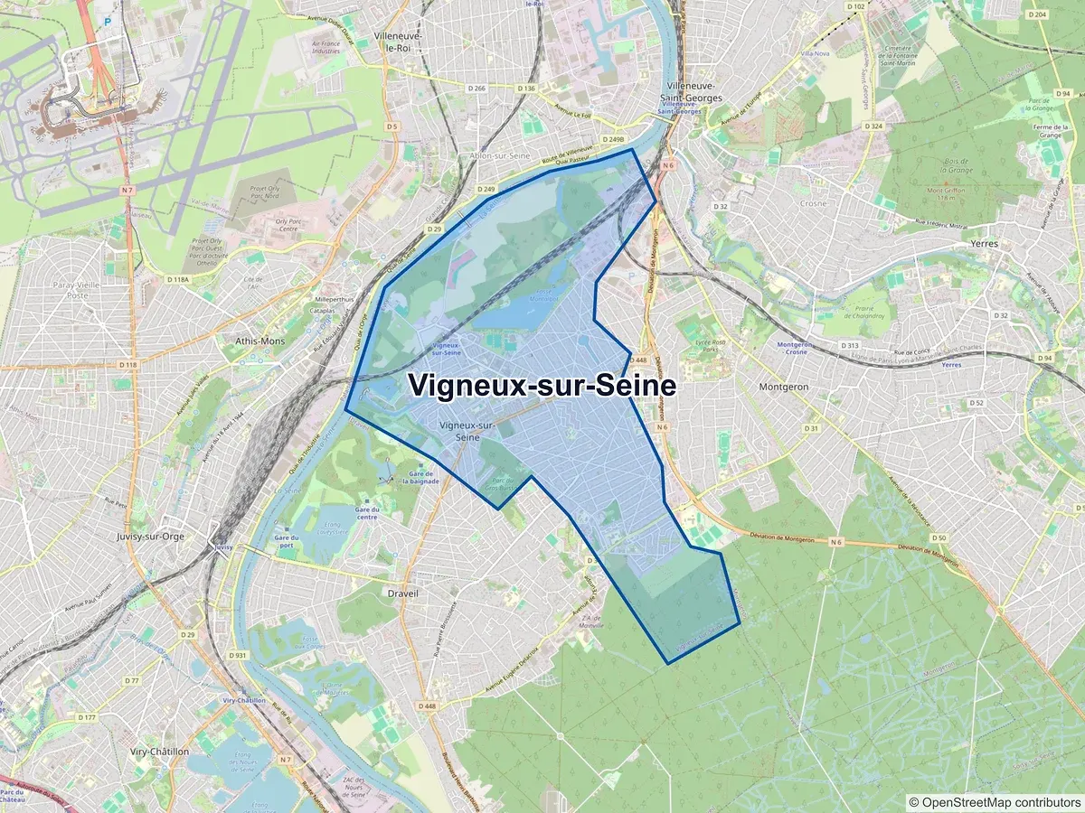 Carte de Vigneux-sur-Seine (Essonne)