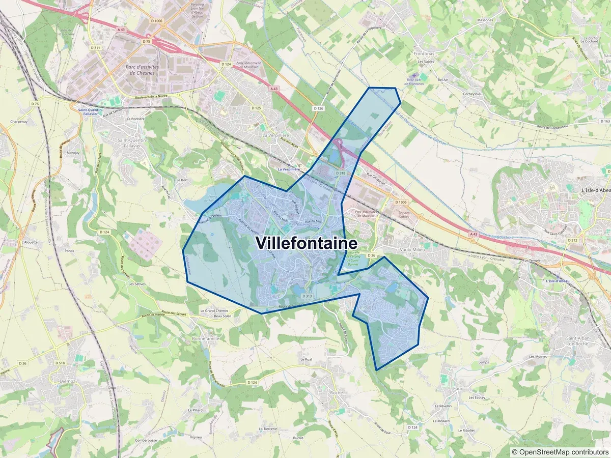 Carte de Villefontaine (Isère)