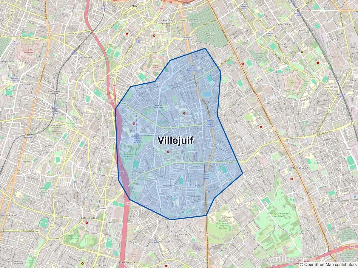 Carte de Villejuif (Val-de-Marne)